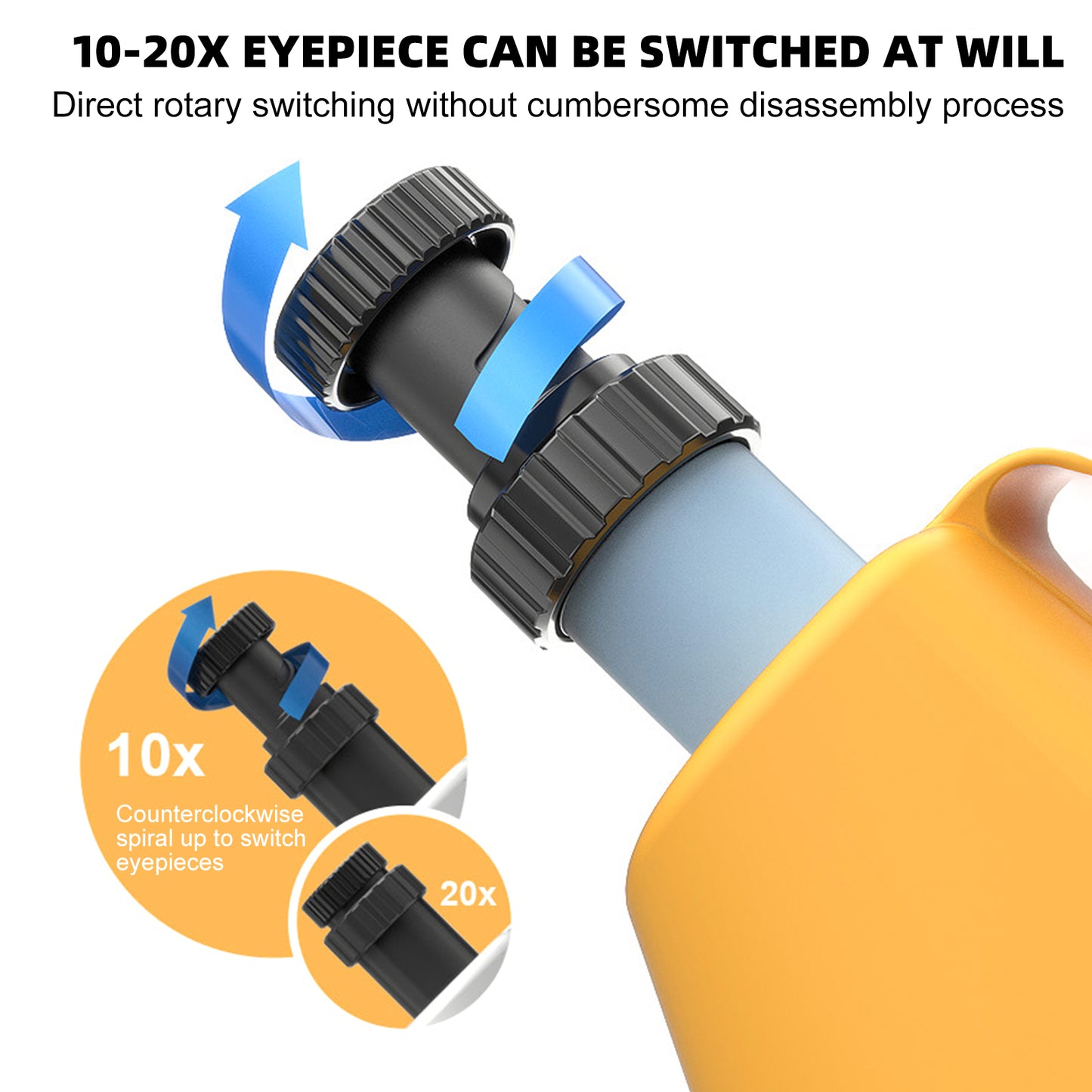 100X-1200X Kids Microscope Kit with Phone Adapter, Dual LED Light & Slides, Beginner STEM Science Toy for Homeschool (Yellow)