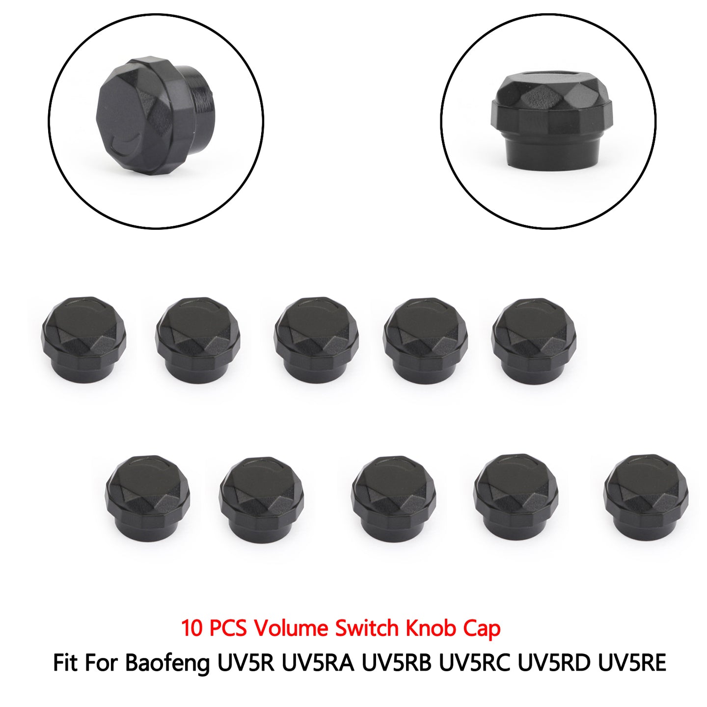 10x Volume Switch Knob Replace Cap for Baofeng UV5R UV5RA UV5RB UV5RC UV5RD 5RE