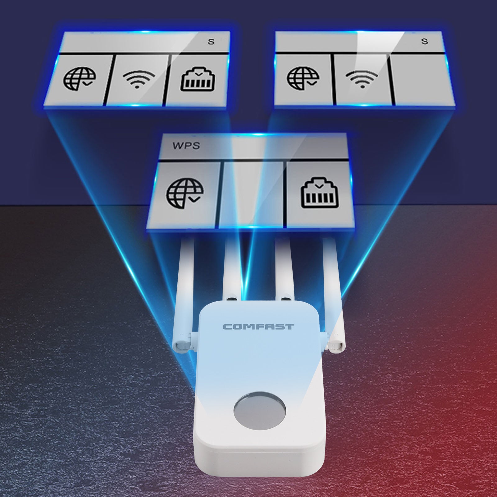 Dual Band 2.4G 5G WiFi Extender Signal Amplifier WiFi Booster 1200Mbps UK Plug