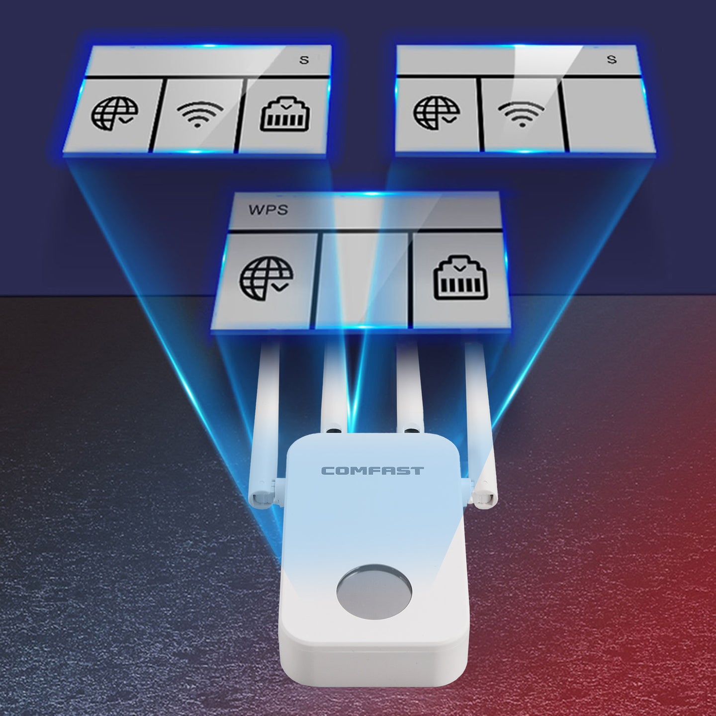 Dual Band 2.4G 5G WiFi Extender Signal Amplifier WiFi Booster 1200Mbps UK Plug