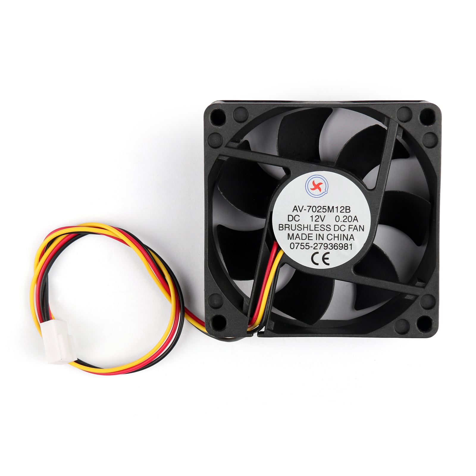 4Pcs DC Brushless Cooling PC Computer Fan 12V 7025B 70x70x25mm 0.2A 3 Pin Wire