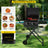 16,000 BTU 2-Burner Portable Propane Gas Griddle with Folding Scissor Legs, Hood & Side Shelf for Outdoor Cooking