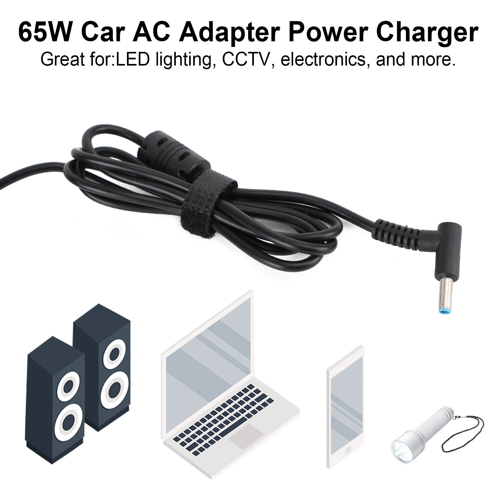 Replacement 65W HP Laptop Charger – 19.5V 3.33A Car & AC Adapter, 4.5x3.0mm