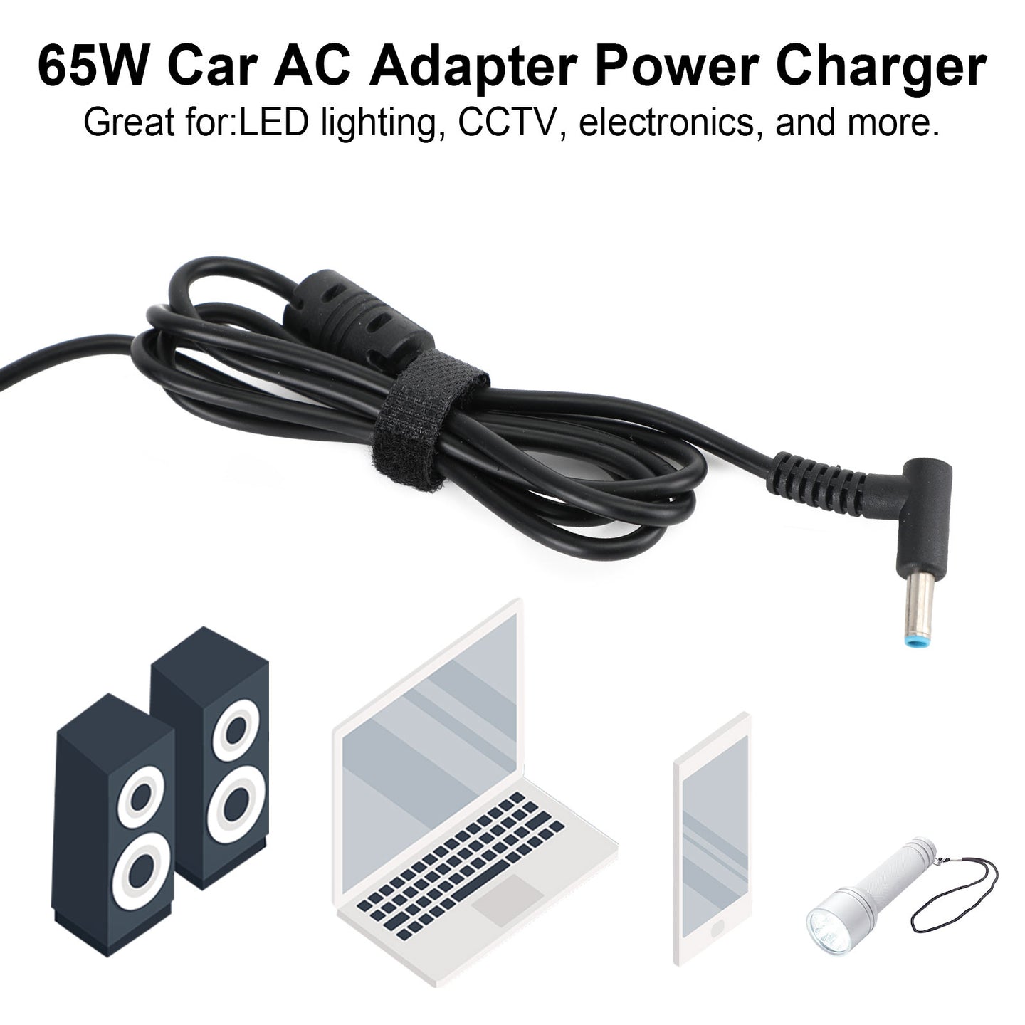 Replacement 65W HP Laptop Charger – 19.5V 3.33A Car & AC Adapter, 4.5x3.0mm