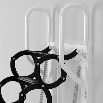 12-Step Folding Attic Ladder for 27.6" x 23.6" Wall Opening, 600 lbs Capacity Pull-Down Loft Stairs, up to 9.84ft Ceiling Height (Black)