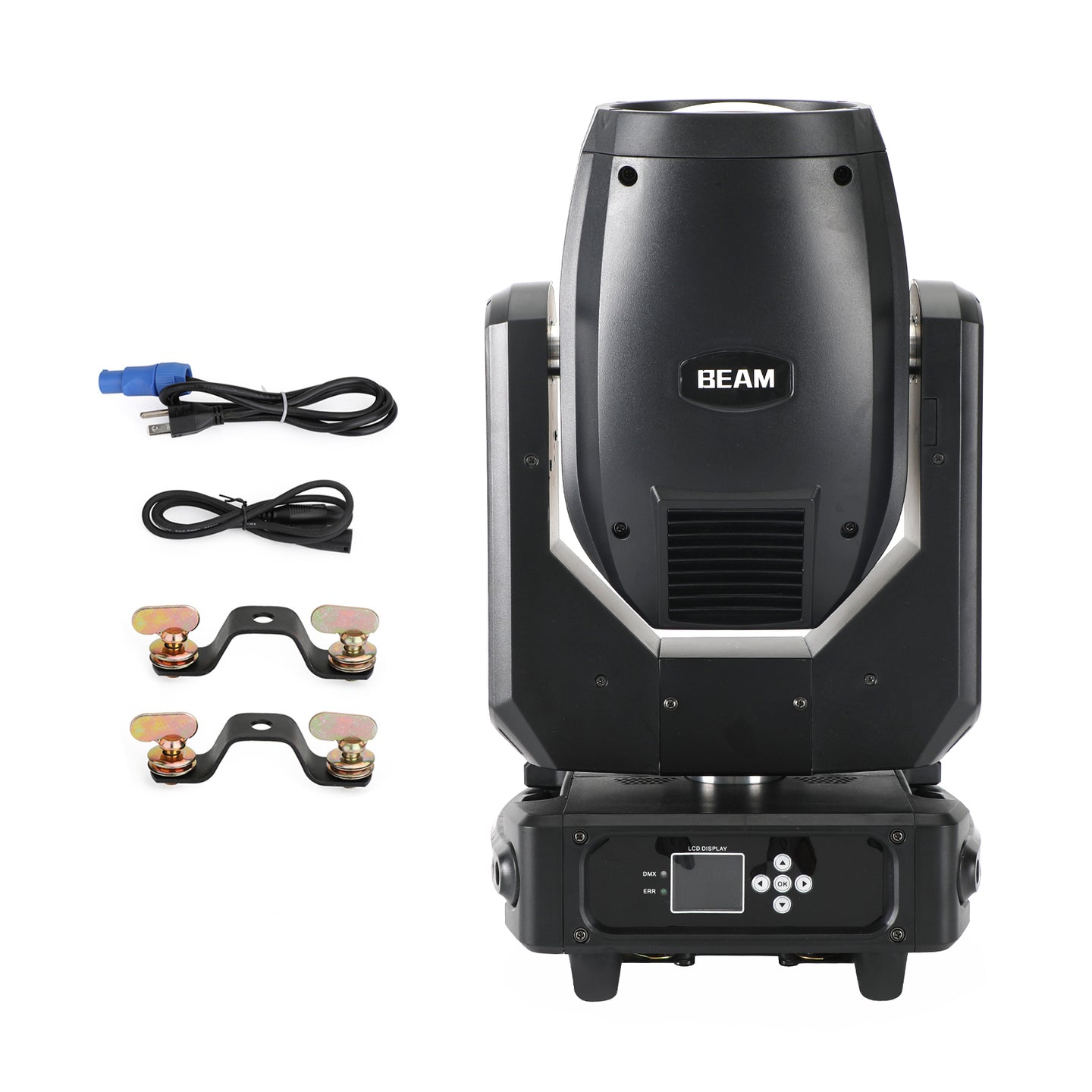 250W 8R Moving Head Stage Light – RGBW 3-in-1 Beam Spot Wash with Double Prism & Gobo for DJ Disco Party