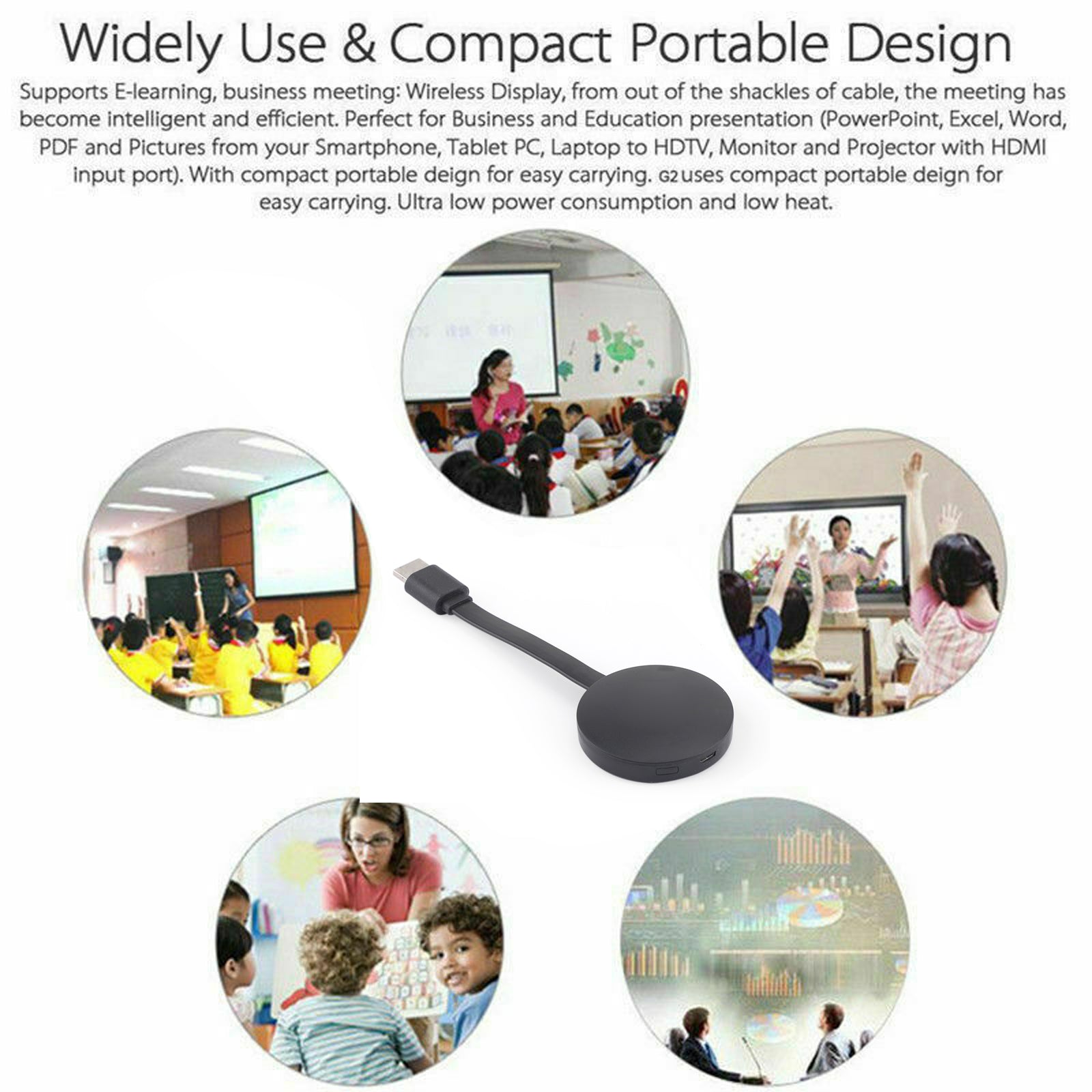 G2 1080P Wireless HDMI Display Dongle, Supports Airplay, Miracast & DLNA for Screen Mirroring
