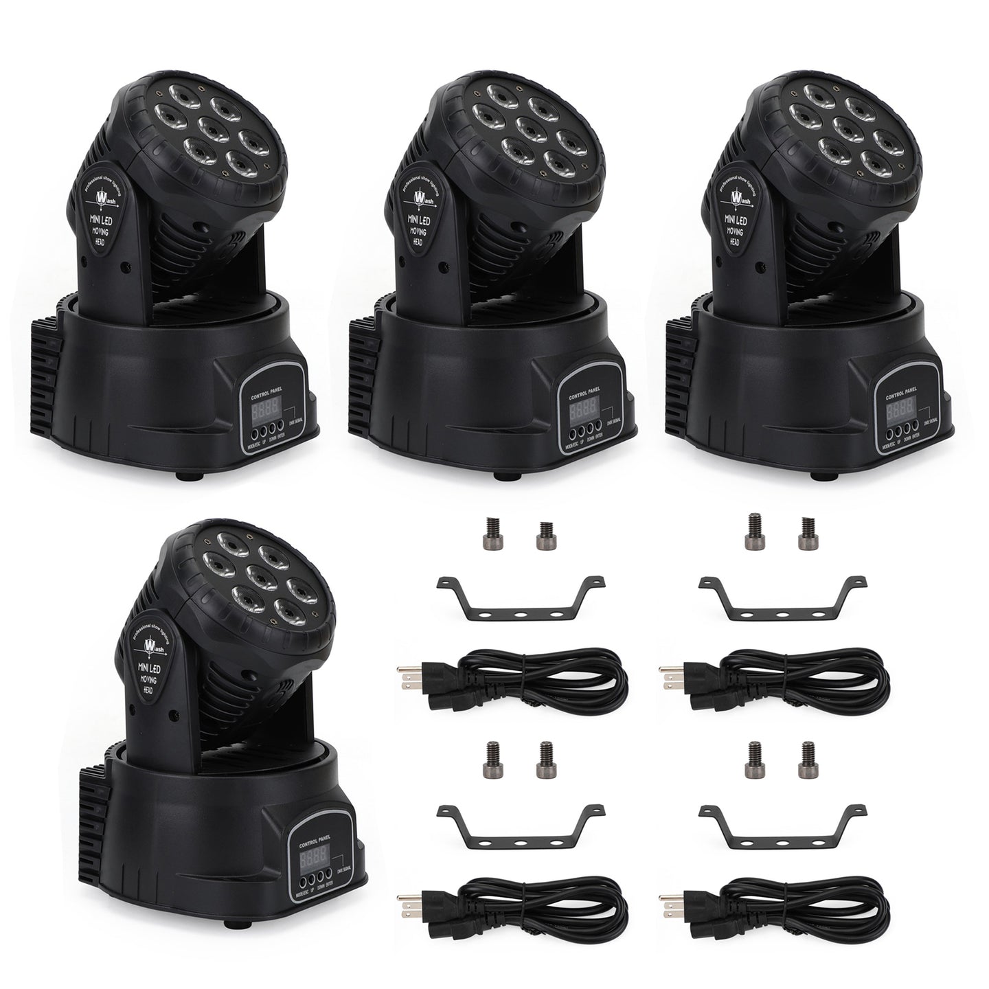 4Pcs 7 x10W Moving Head Stage Light 70W 7 LED RGBW DMX DJ Stage Party Lighting
