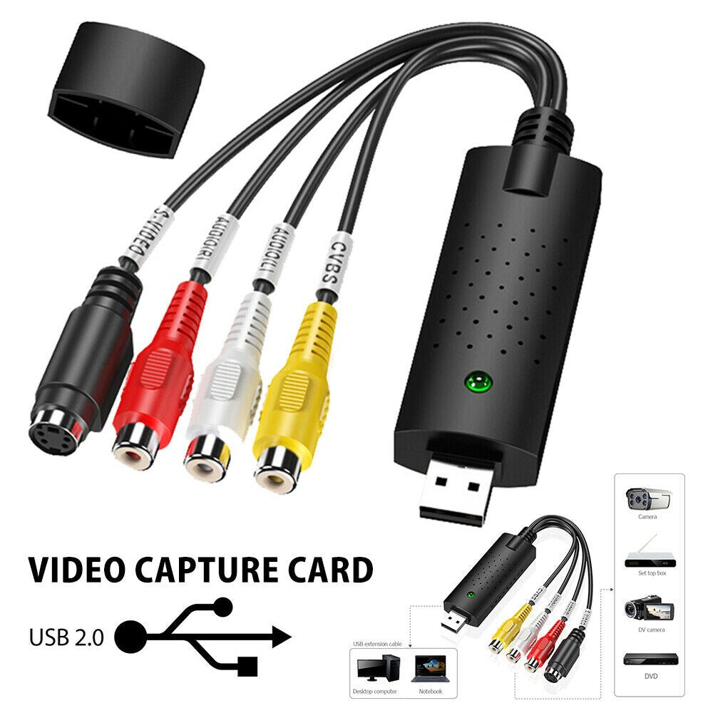 VHS to Digital Converter, USB 2.0 Video Capture Card to Convert VCR, Hi8 Tapes to DVD for PC/Windows 10