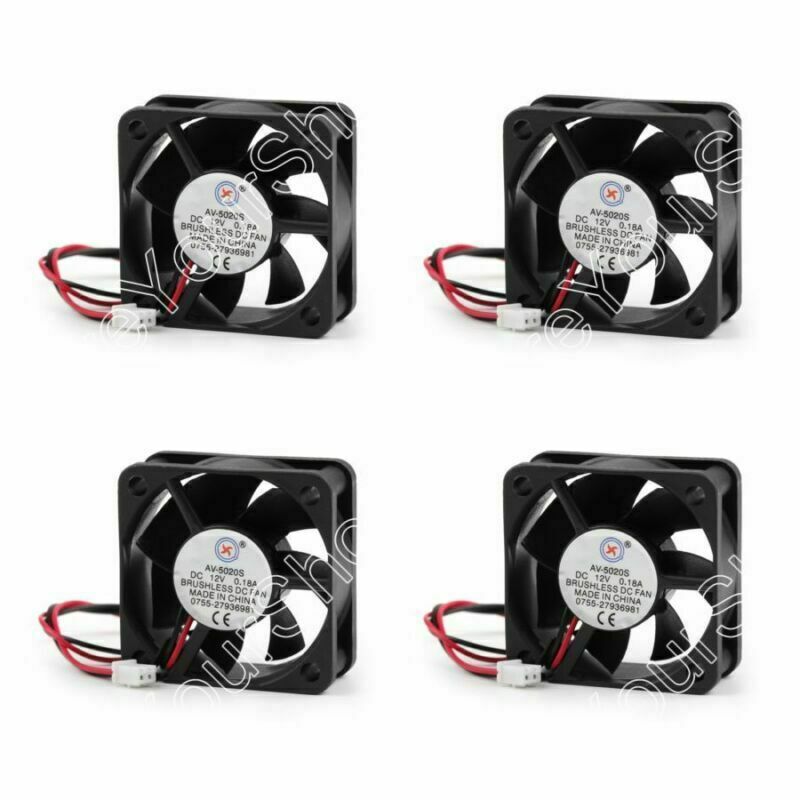 2 Cooling Computer PC DC Pin 50x50x20mm Brushless Fan F10 12V 5020s Wire 0.18A