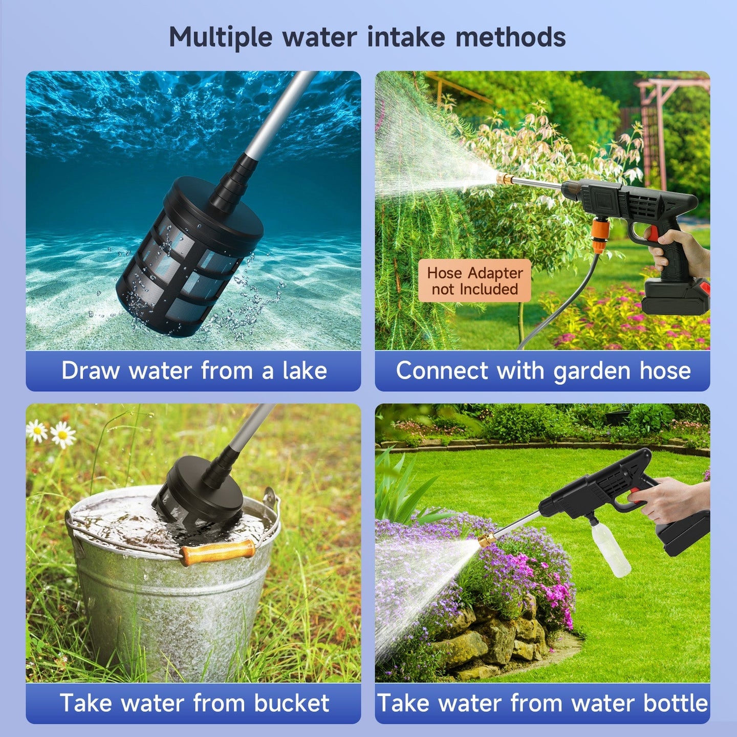 Cordless Pressure Washer for Car - Portable Electric Power Wash Gun