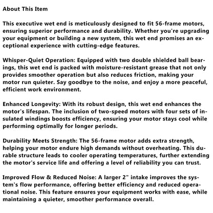 1-4 HP 2-Speed Pool Pump 56 Frame 230V a?? Replacement Motor for Spa & Hot Tubs (3721621-1D)