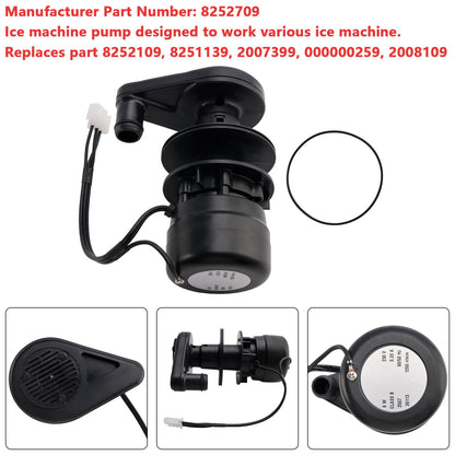 8252709 Ice Machine Water Pump 230V, Replacement for Manitowoc Part# 8251139, 2007399