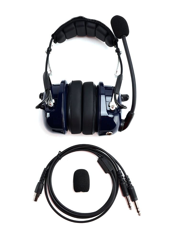 Pilot Noise-Cancelling Headset with 6.3/5.2mm GA Plugs Universal for Aircraft