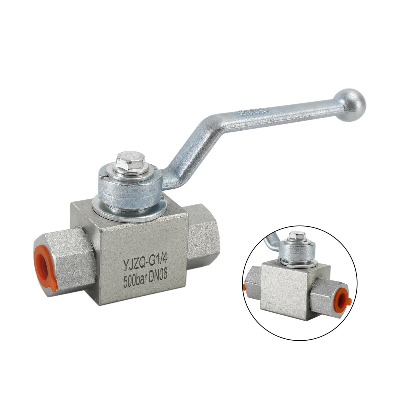 2 Way Hydraulic Ball Valve 1/4" NPT Female High Pressure Ball Valve, 1/4 DN06"