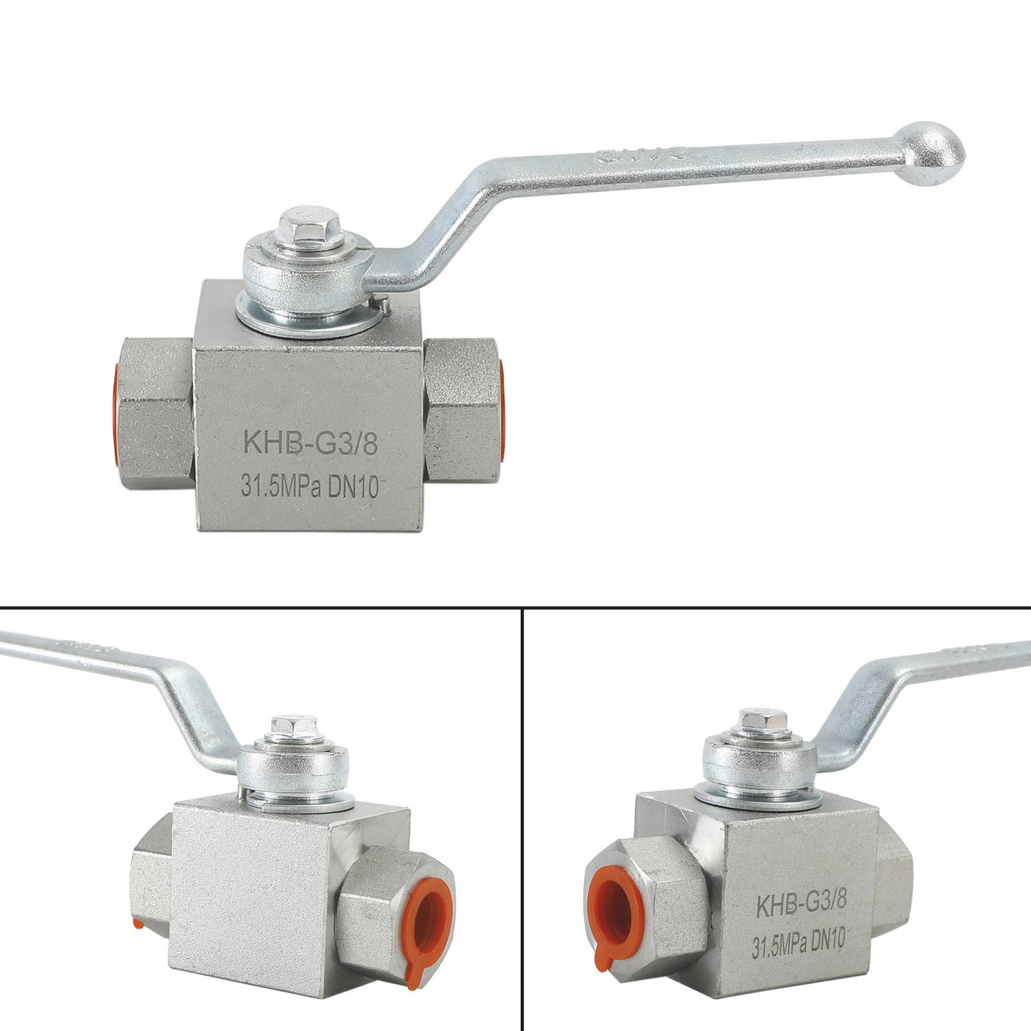 2 Way Hydraulic Ball Valve 1/4" NPT Female High Pressure Ball Valve, 3/8 DN10"