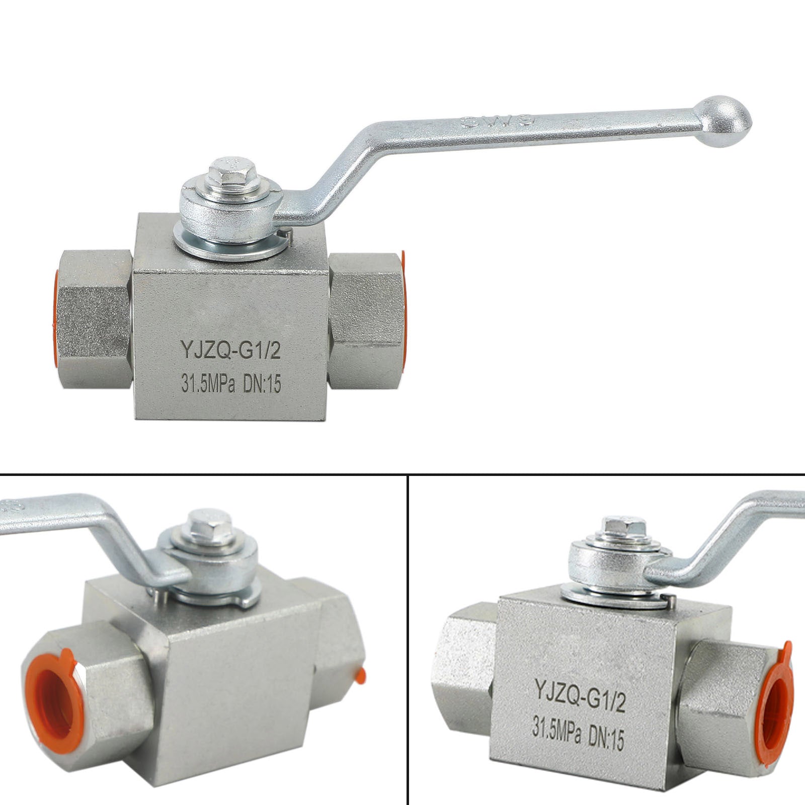 2 Way Hydraulic Ball Valve 1/4" NPT Female High Pressure Ball Valve, 1/2 DN15"
