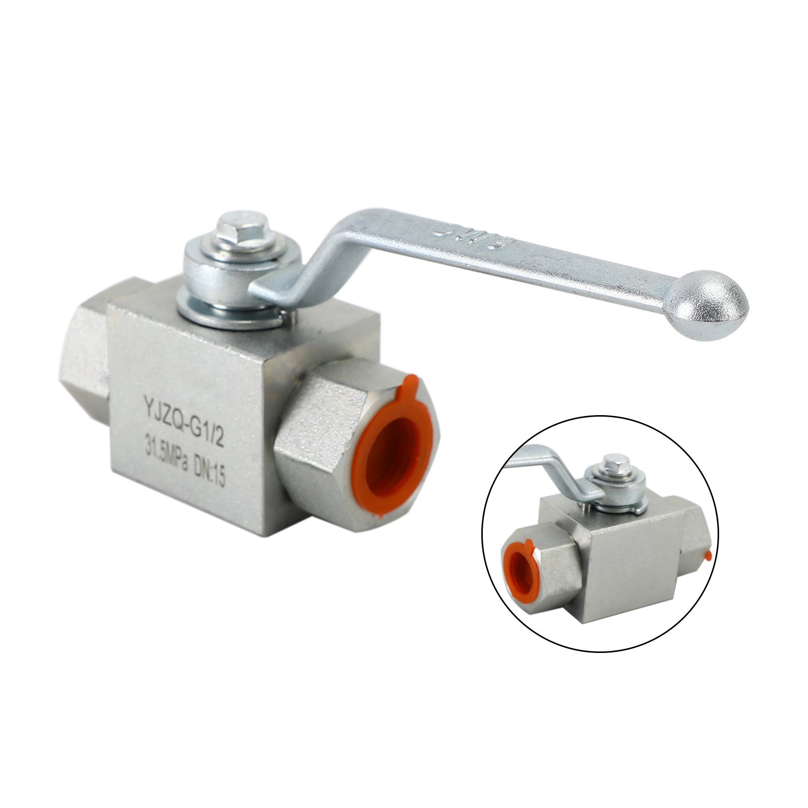 2 Way Hydraulic Ball Valve 1/4" NPT Female High Pressure Ball Valve, 1/2 DN15"