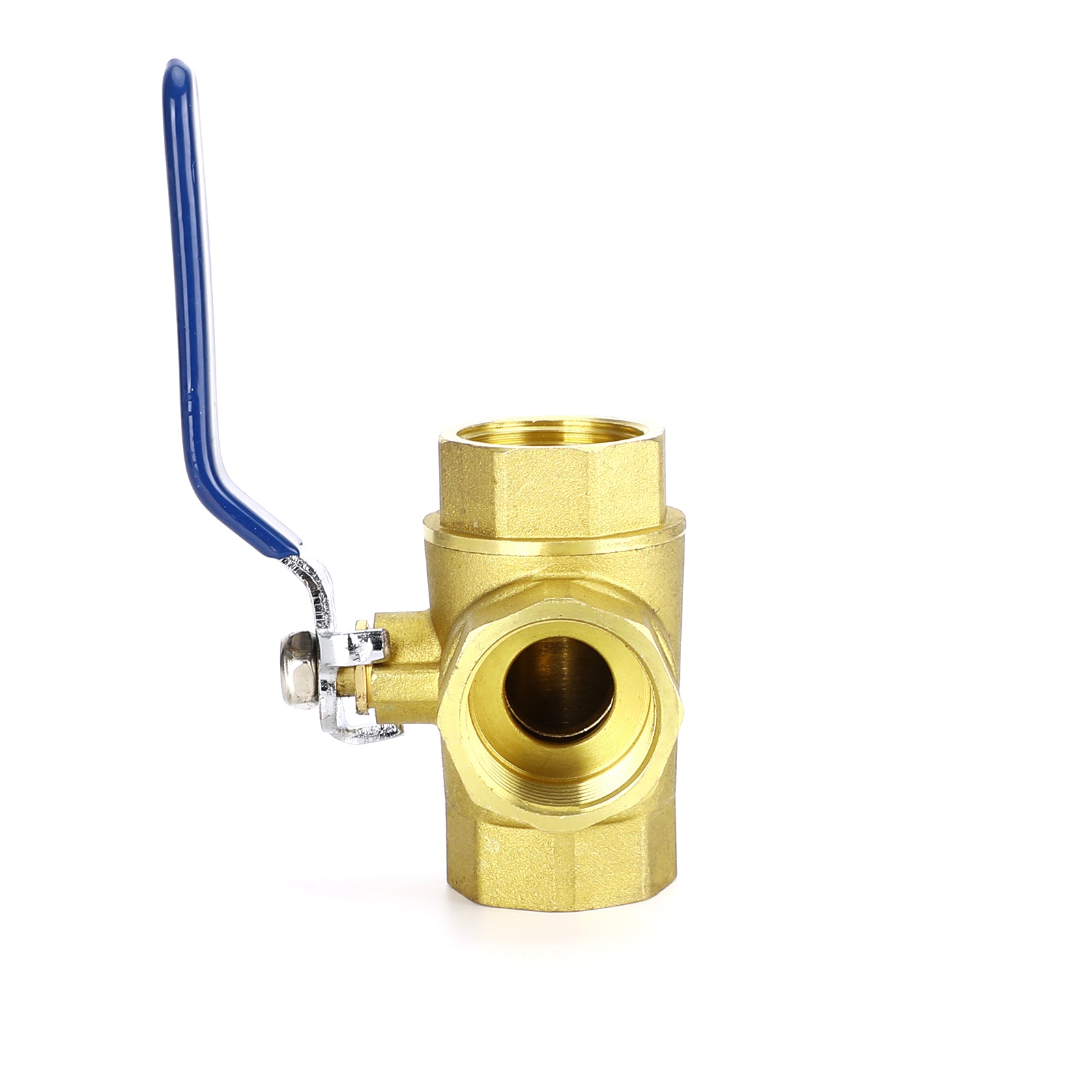 1" (DN25) 3-Way L-Port Brass Ball Valve, Female NPT, 600 WOG, with Vinyl Lever Handle