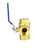 1" (DN25) 3-Way L-Port Brass Ball Valve, Female NPT, 600 WOG, with Vinyl Lever Handle