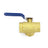 1" (DN25) 3-Way L-Port Brass Ball Valve, Female NPT, 600 WOG, with Vinyl Lever Handle