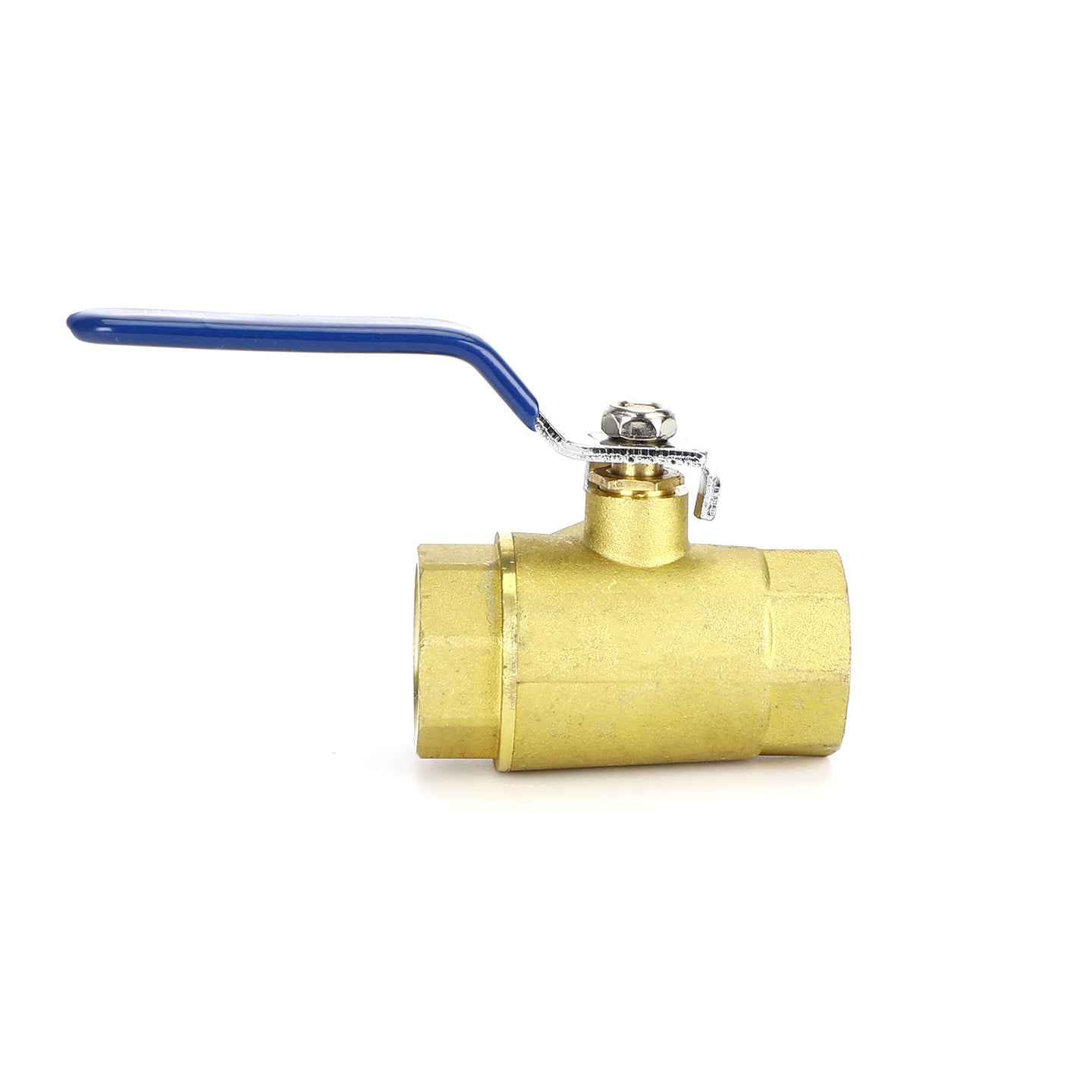 1" (DN25) 3-Way L-Port Brass Ball Valve, Female NPT, 600 WOG, with Vinyl Lever Handle