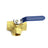 1" (DN25) 3-Way L-Port Brass Ball Valve, Female NPT, 600 WOG, with Vinyl Lever Handle