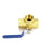 1" (DN25) 3-Way L-Port Brass Ball Valve, Female NPT, 600 WOG, with Vinyl Lever Handle