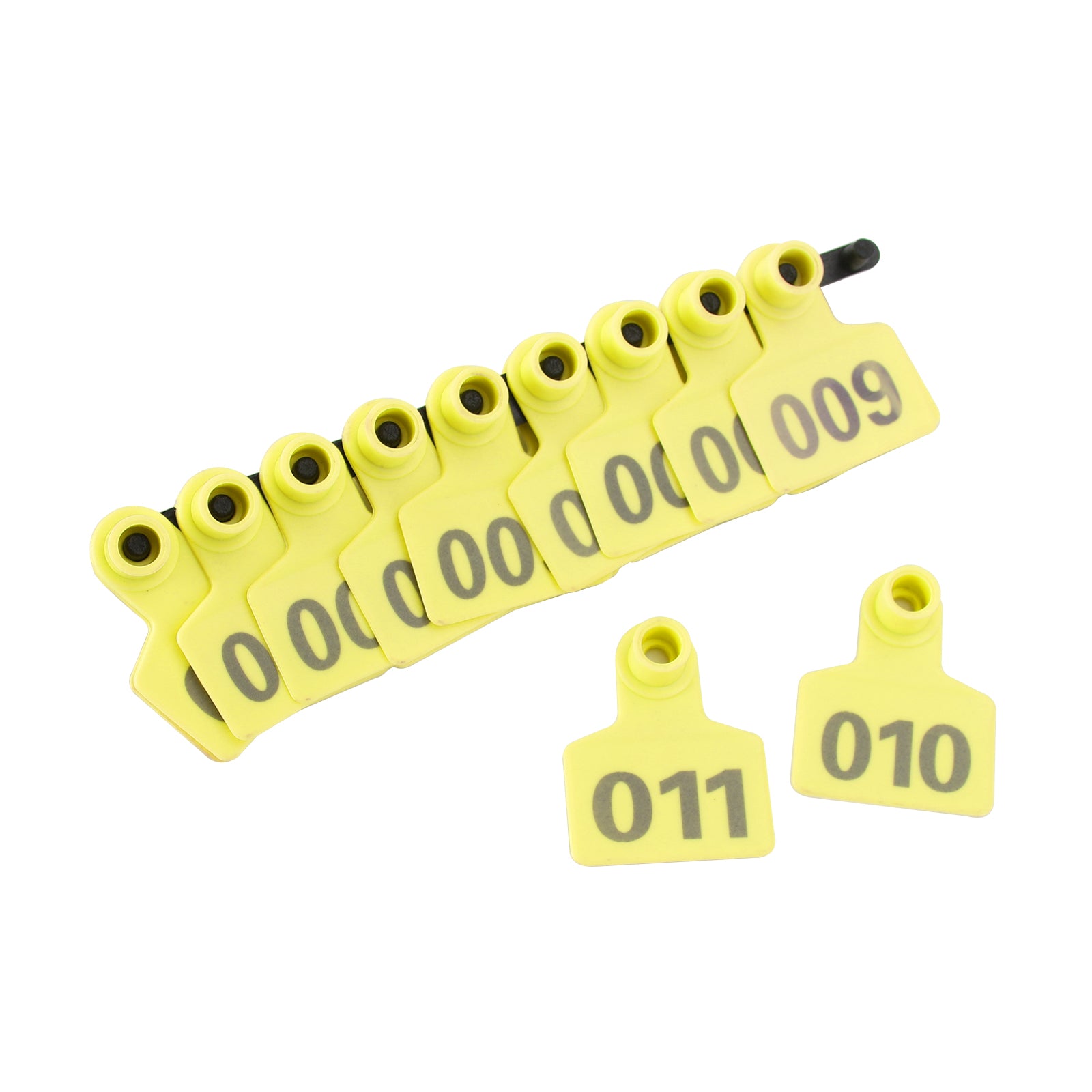 001-100 Number Plastic Livestock Ear Tag Animal Tag For Goat Sheep Pig Yellow