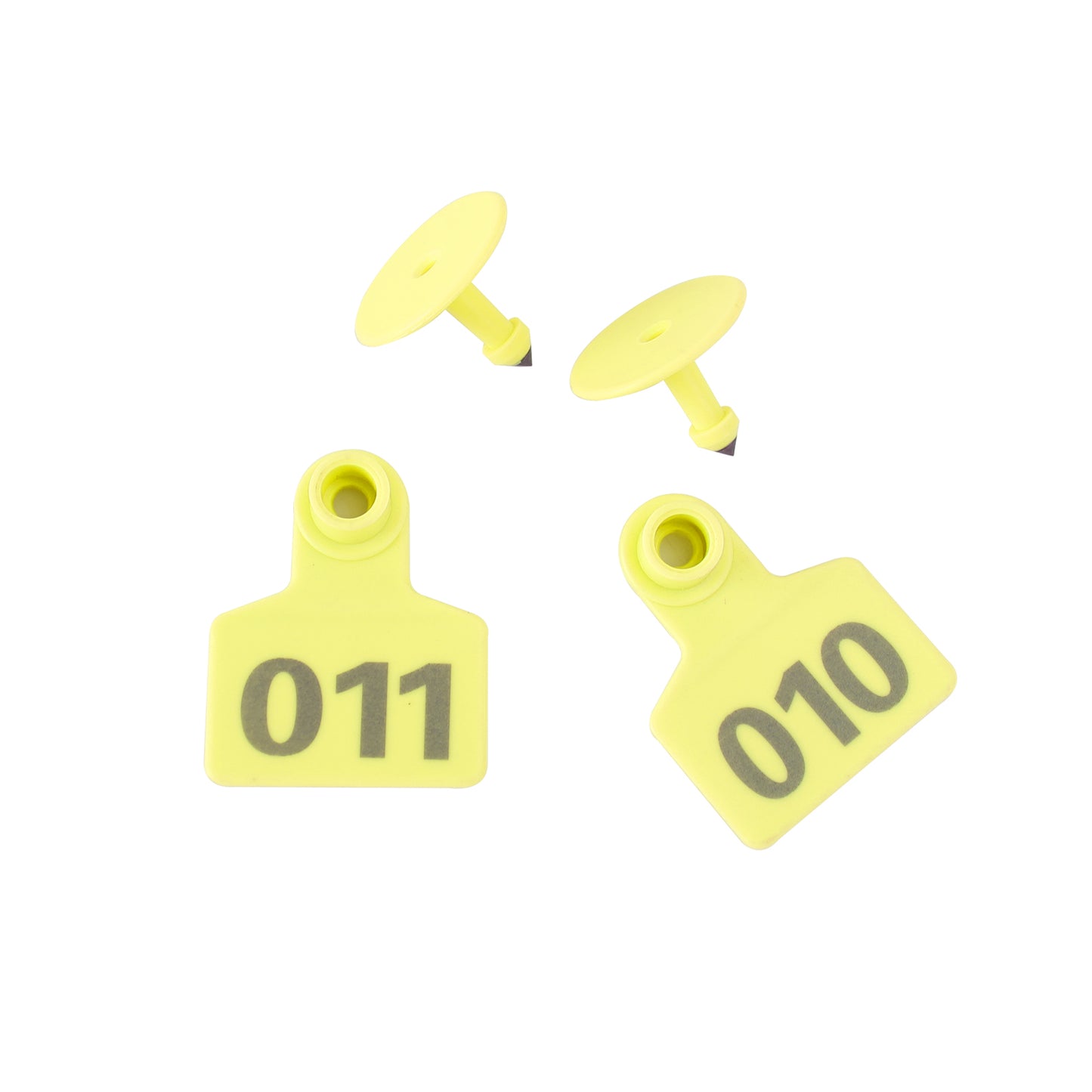 001-100 Number Plastic Livestock Ear Tag Animal Tag For Goat Sheep Pig Yellow