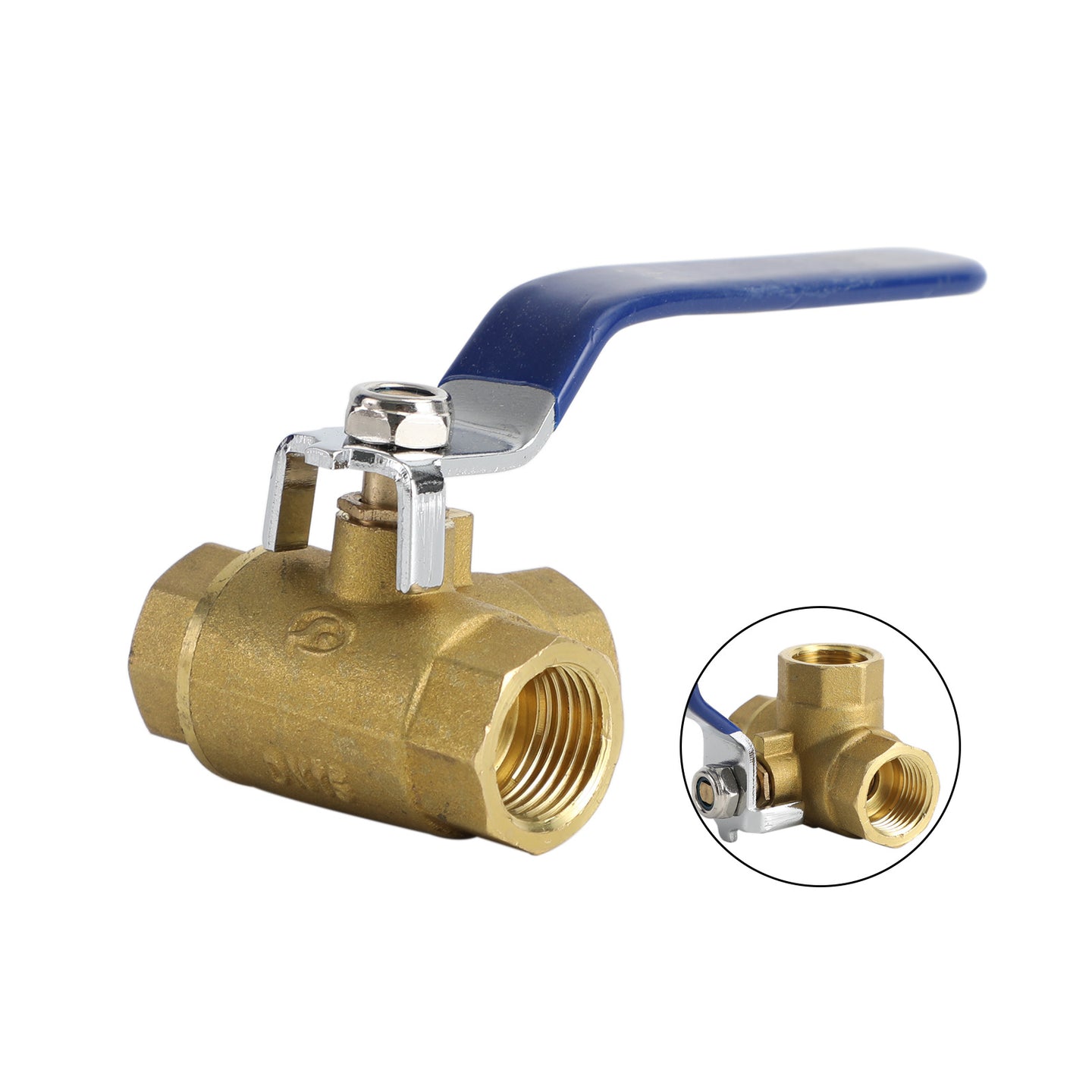 3 Way Ball Valve Three T Port Brass Female Type For Water Oil And Gas, 1/2 DN15"