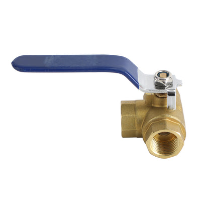 3 Way T-Port Brass Ball Valve Female Type for Water, Oil, Gas – 1/2" DN15