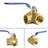 3 Way Ball Valve Three T Port Brass Female Type For Water Oil And Gas, 3/4 DN20"