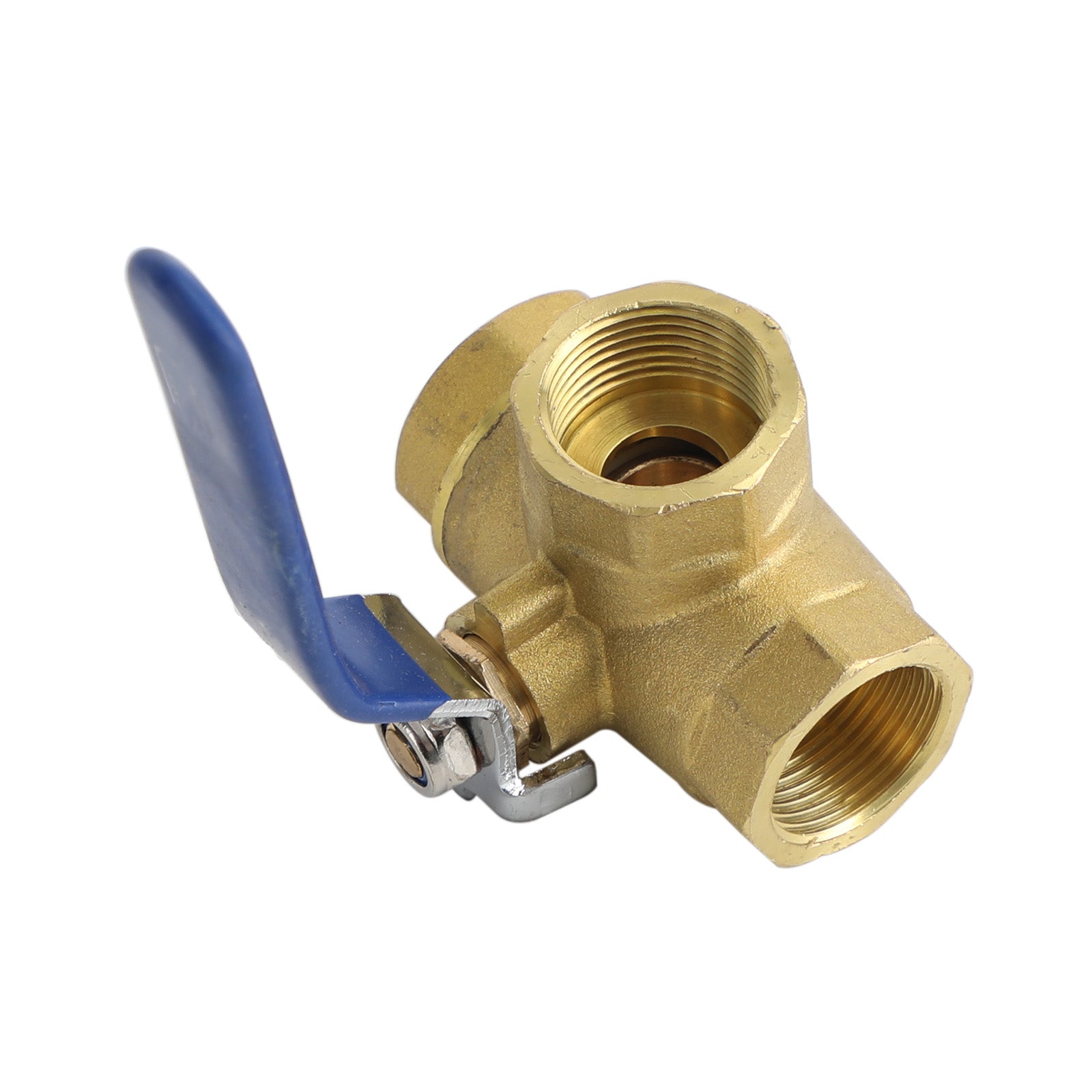 3/4" NPT 3-Way T-Port Brass Ball Valve, Female Thread, 232 PSI (PN1.6) for Water, Oil & Gas