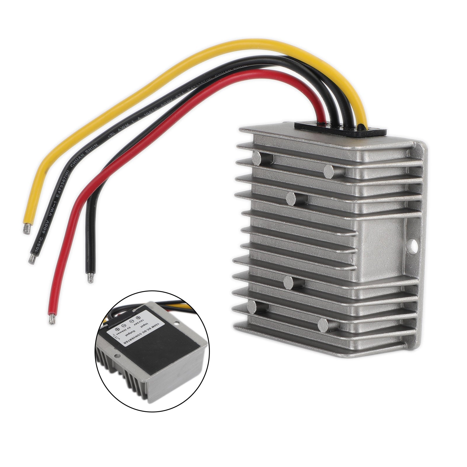 Waterproof DC 12V/24V to 5V 150W 30A Step-Down Power Supply Converter Regulator