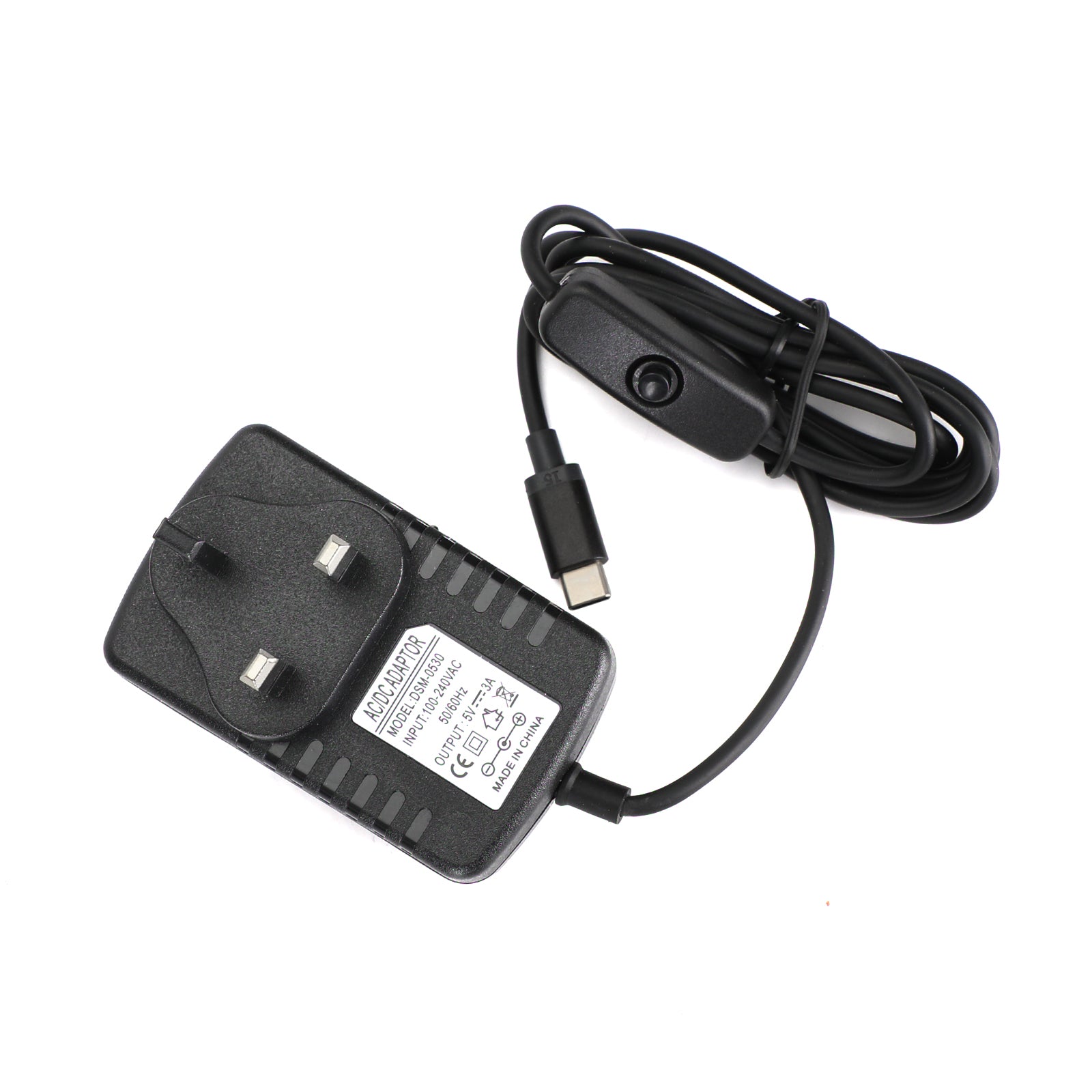 5V/3A Power Adapter USB Type-C Charger Switch for Raspberry Pi 4 Model B UK Plug