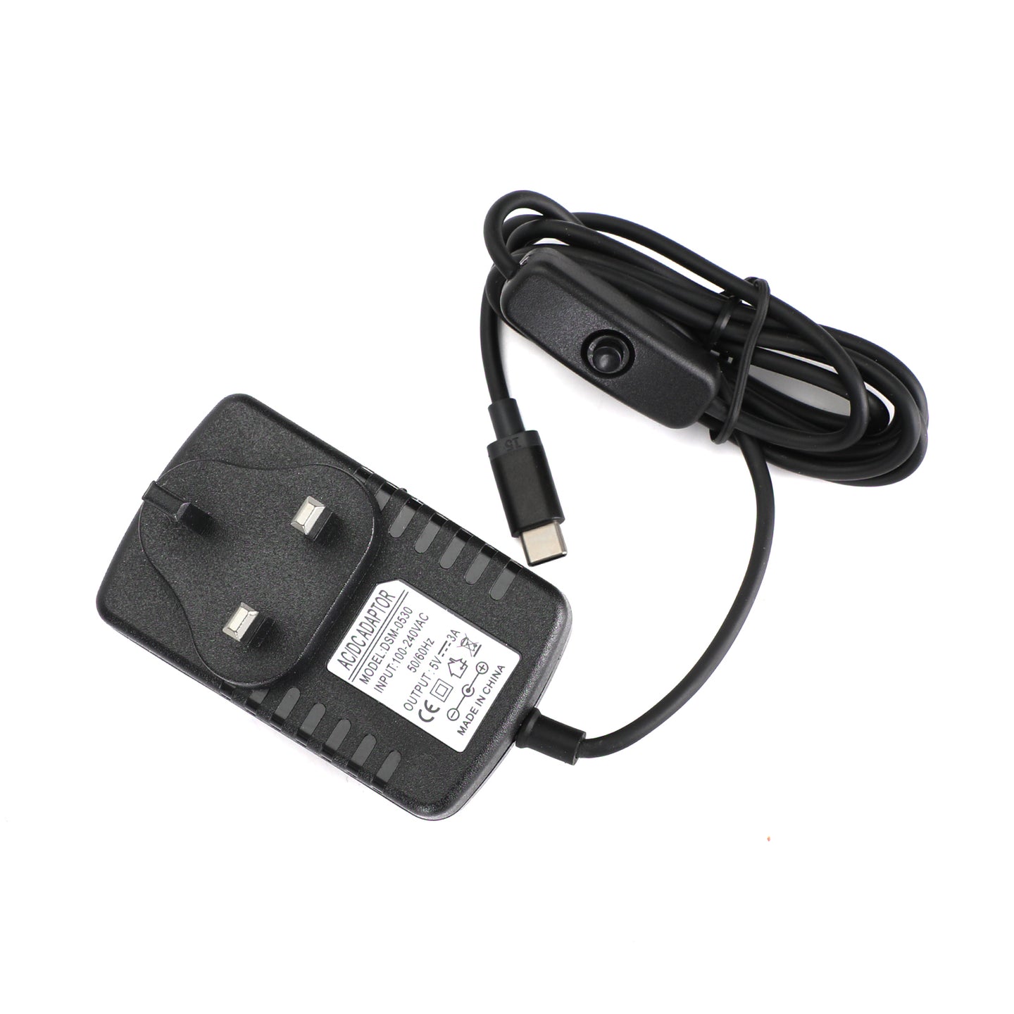 5V/3A Power Adapter USB Type-C Charger Switch for Raspberry Pi 4 Model B UK Plug