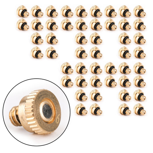 10X/20X/50X Brass Misting Nozzles Water Mister Sprinkle For Cooling System 0.024" 10/24 UNC, 5PCS