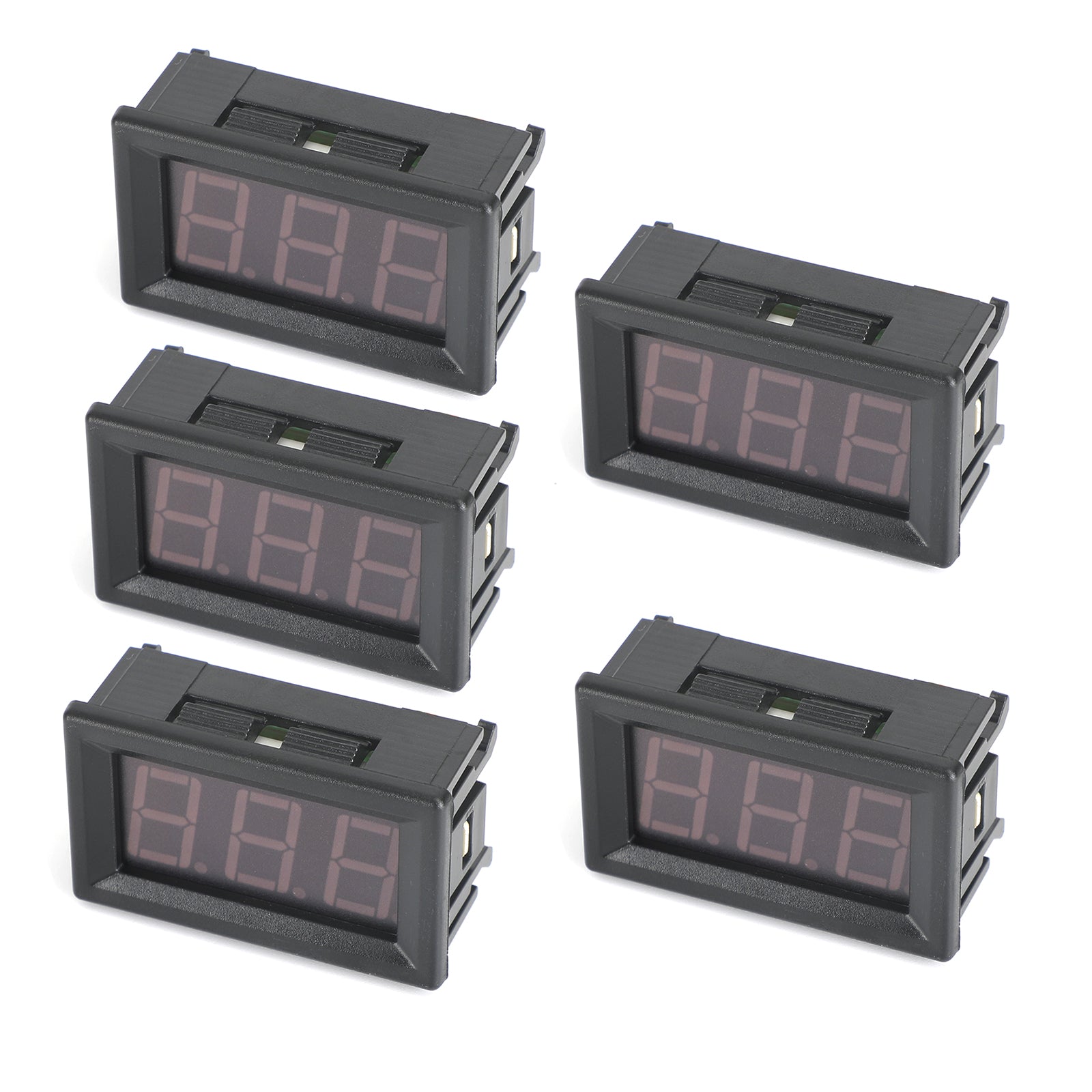 Green 5Pcs Dc5-120V 0.56" 2 Wire Led Digital Display Panel Voltmeter Volt Tester