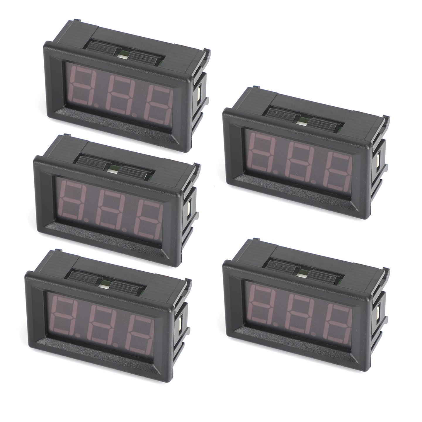 Green 5Pcs Dc5-120V 0.56" 2 Wire Led Digital Display Panel Voltmeter Volt Tester