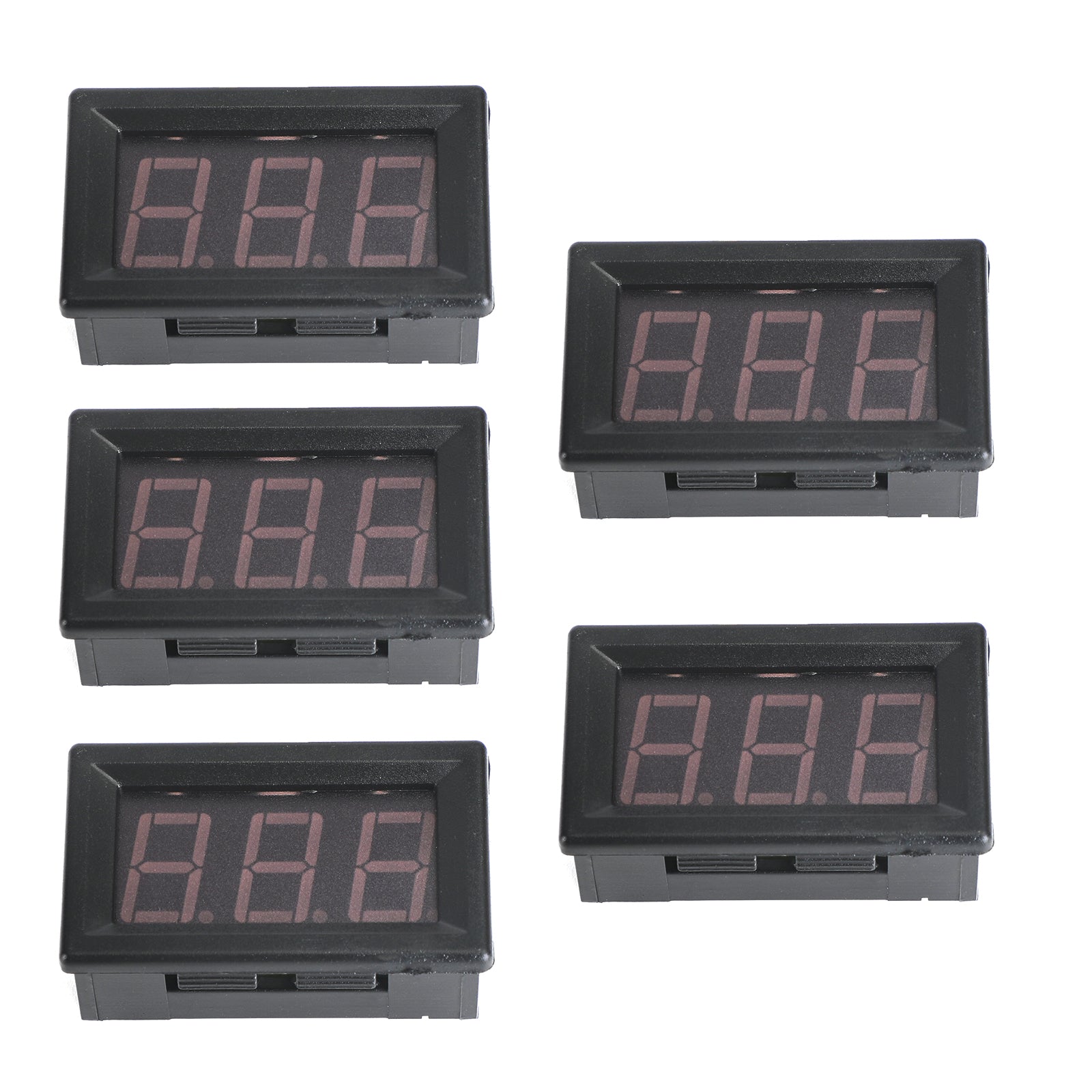 Green 5Pcs Dc5-120V 0.56" 2 Wire Led Digital Display Panel Voltmeter Volt Tester