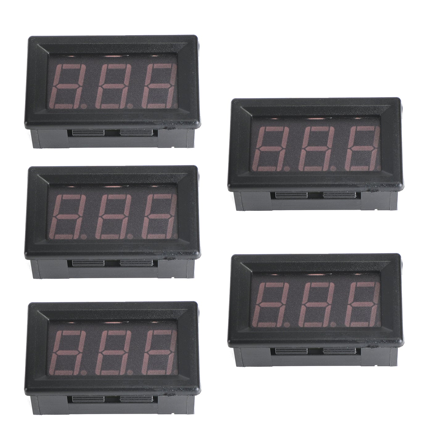 Green 5Pcs Dc5-120V 0.56" 2 Wire Led Digital Display Panel Voltmeter Volt Tester