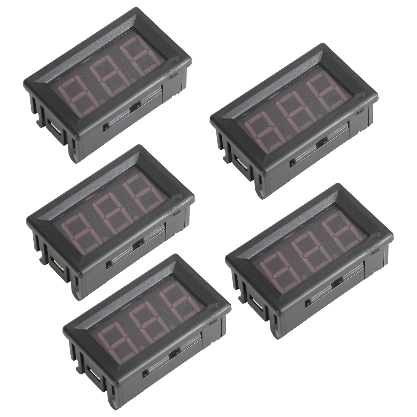 Green 5Pcs Dc5-120V 0.56" 2 Wire Led Digital Display Panel Voltmeter Volt Tester