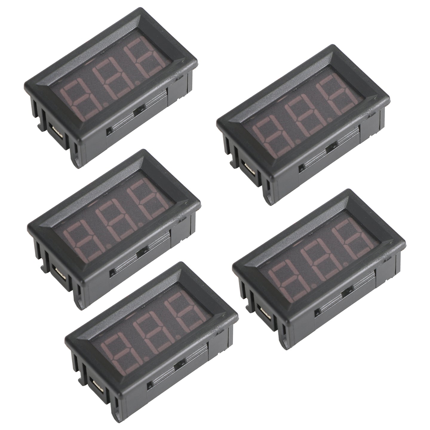 Green 5Pcs Dc5-120V 0.56" 2 Wire Led Digital Display Panel Voltmeter Volt Tester