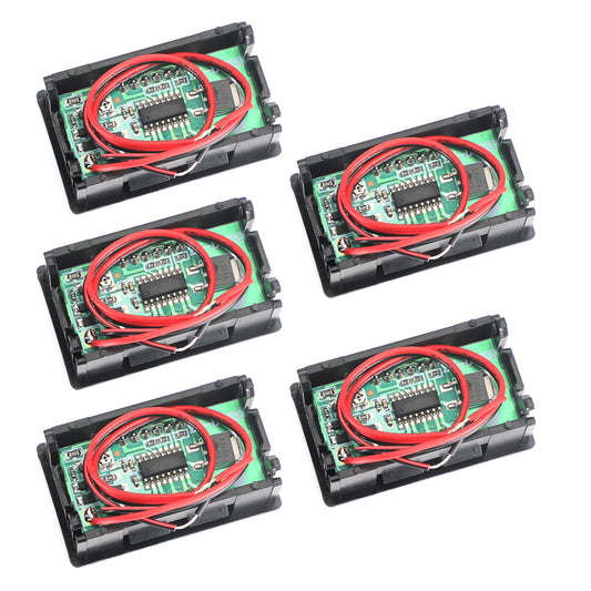 5Pcs Dc5-120V 0.56" 2 Wire Led Digital Display Panel Voltmeter Volt Tester, Red