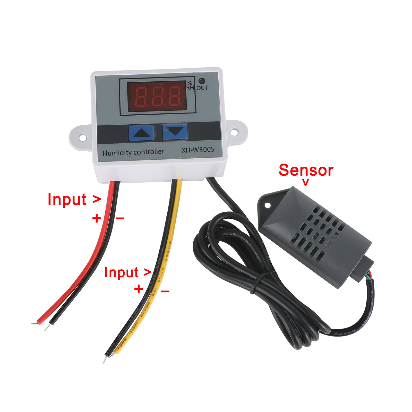 XH-W3005 12V 24V 110-220V Digital Humidity Controller Hygrometer Switch, 24V 240W