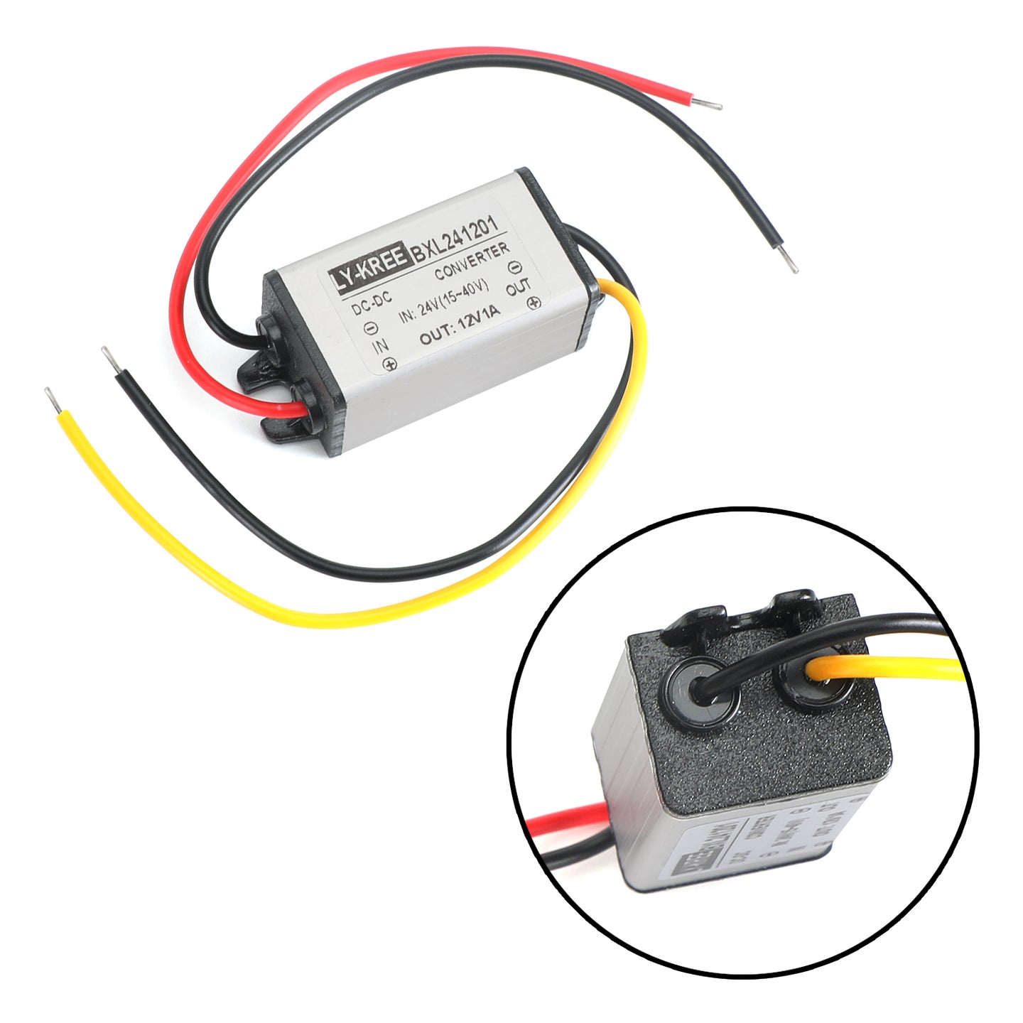 DC Buck Converter 24V to 12V 1/2/3/5A Waterproof Power Supply Module, 24V-12V-1A