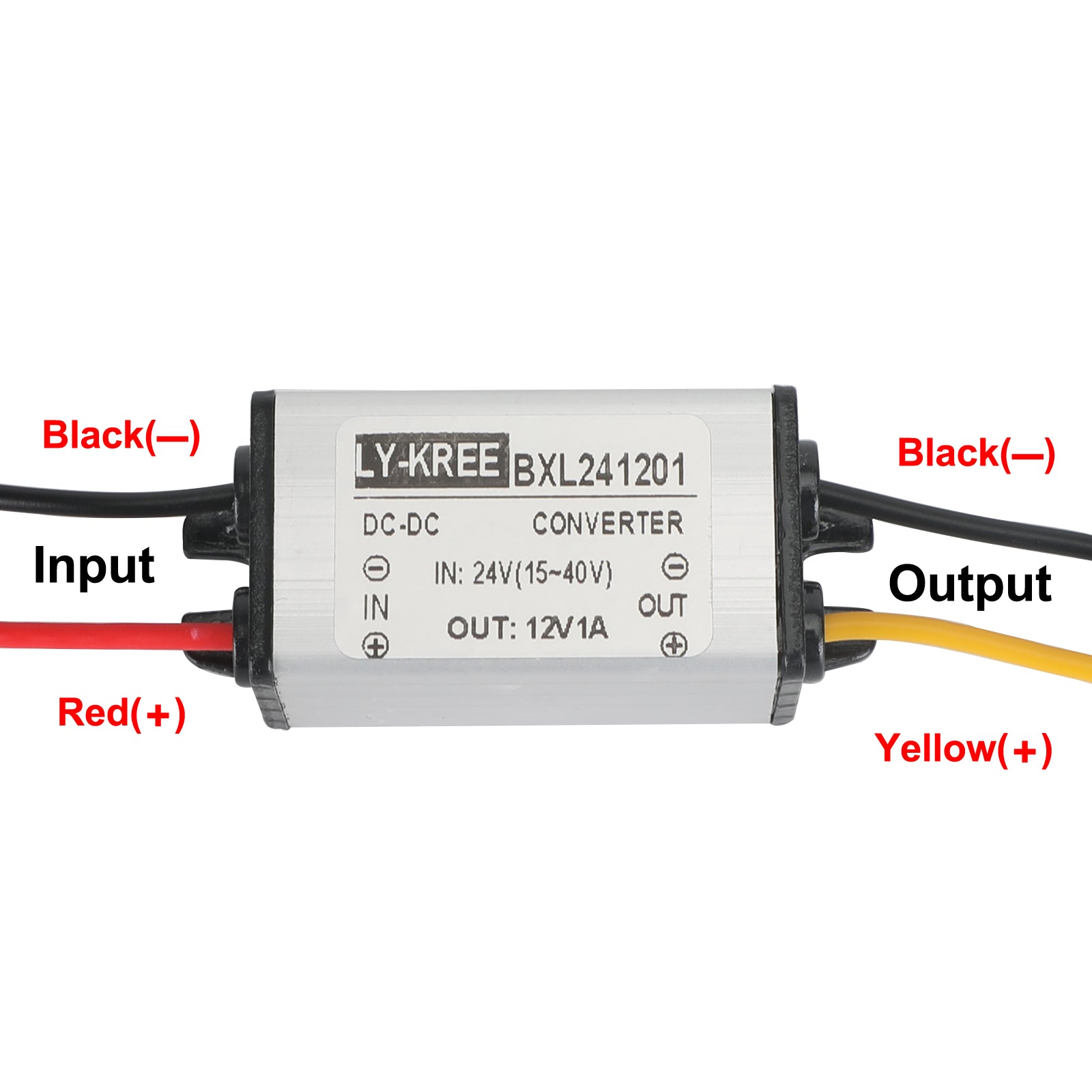 DC Buck Converter 24V to 12V 1/2/3/5A Waterproof Power Supply Module, 24V-12V-1A