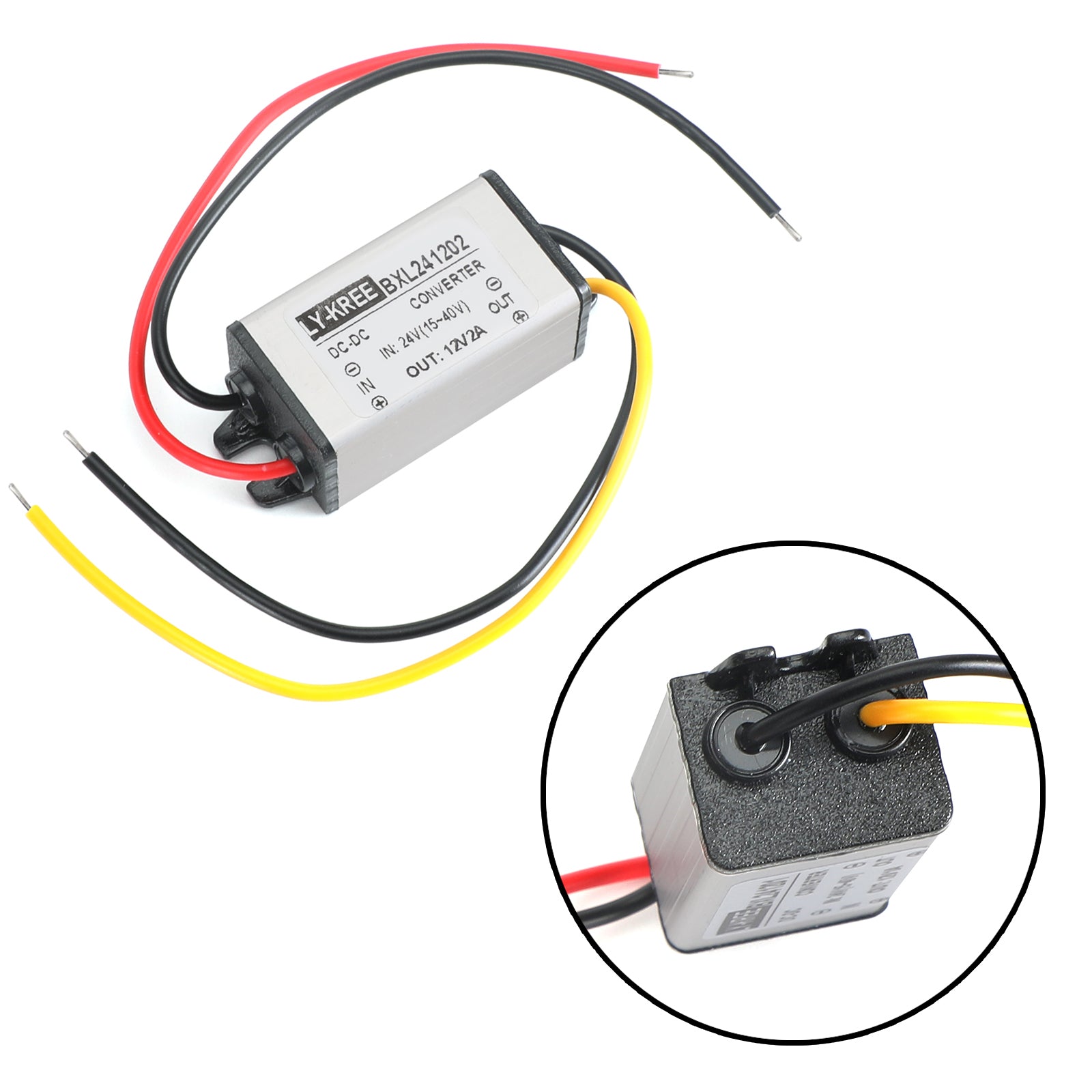 DC Buck Converter 24V to 12V 1/2/3/5A Waterproof Power Supply Module, 24V-12V-2A