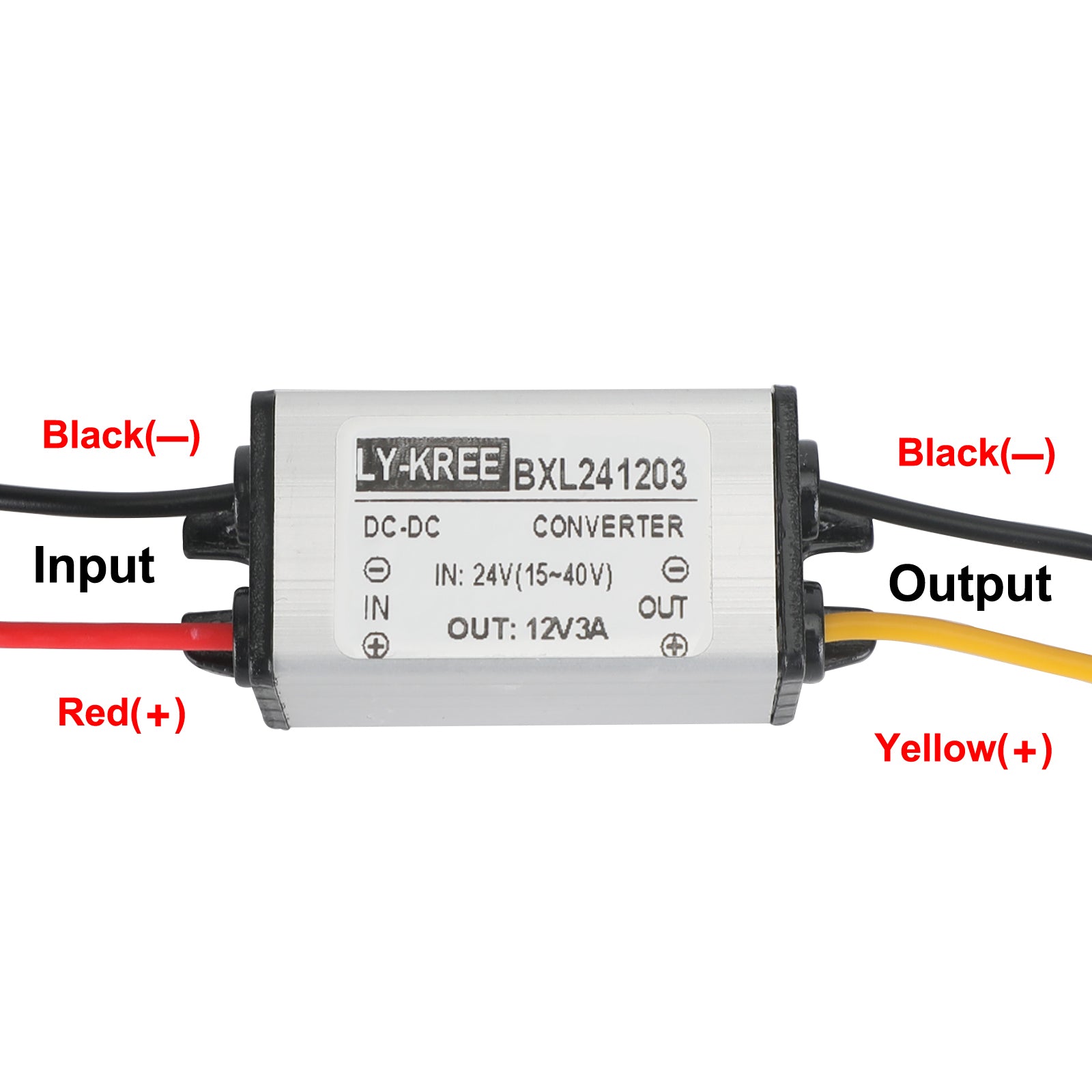 DC Buck Converter 24V to 12V 1/2/3/5A Waterproof Power Supply Module, 24V-12V-3A